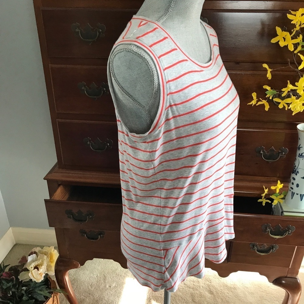 CAbi Tangerine Stripe Ruffle Sleeveless Top Size S - Picture 11 of 15